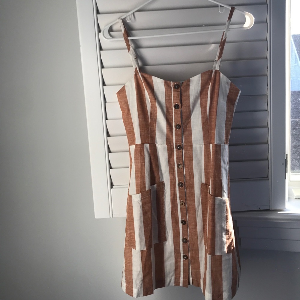 Forever 21 Brown and White Mini Dress